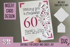 60th Birthday card insert design| Paper cutting |Cricut Card Product Image 1