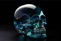 Ethereal Surreal glass skull. Generate Ai Product Image 1
