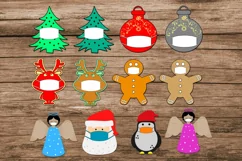 Christmas COVID Clipart Set- Quarantine Chrismtas-Pandemic Product Image 4