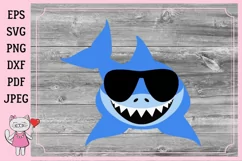 Shark svg-Shark with sunglasses svg-Boy shark svg Product Image 3
