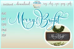 Merry and Bright Horizontal Wood Sign SVG Dxf Eps Png PDF Product Image 1