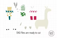 Llama with Gifts SVG Cut File for Christmas, Llama SVG Product Image 3