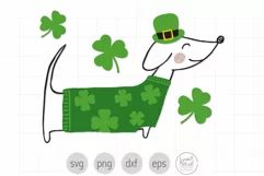 St. Patrick's Day Dog svg, Dachshund SVG, Irish Dog SVG Product Image 1