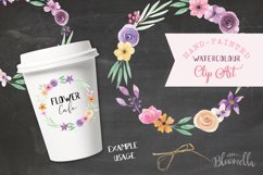 Watercolor Flower Wreath Floral Clipart Set Product Image 4