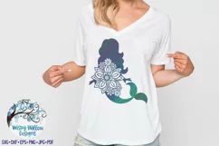Floral Mermaid SVG | Mermaid with Flowers SVG Cut File Product Image 2