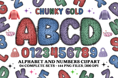 Knitted Alphabet png clipart, knitted texture doodle letters Product Image 1
