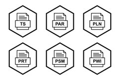 Set Of File Formats Icons Product Image 1