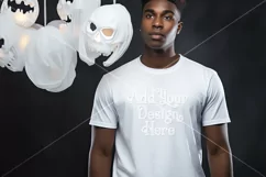 Halloween T Shirt Mockup Male, White T-Shirt Mockup, d23 Product Image 2