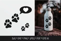 Paw print love SVG. Puppy dog paws SVG. Product Image 1