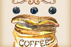 Coffee clipart, coffee cup, food clipart, watercolor coffee Product Image 5