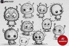 Procreate, Monster party, fun colouring projects Product Image 2