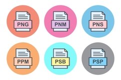 Set Of File Formats Icons Product Image 1