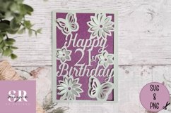 3D 21st Birthday card | Paper cutting | birthday card SVG Product Image 1