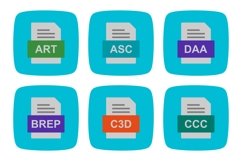 Set Of File Formats Icons Product Image 1