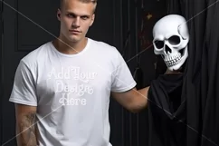 Halloween T Shirt Mockup Male, White T-Shirt Mockup, d28 Product Image 2