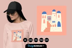 Santorini View Illustrations for T-Shirt Design Product Image 1