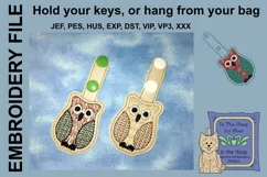 ITH Owl Cookie Vinyl Key Fob or Bag Tag - Snap Product Image 2