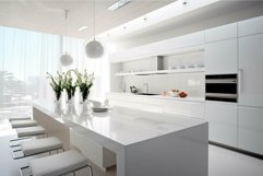 Modern kitchen interior with bright sunlight Product Image 1