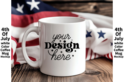 4th of July white 11oz blank coffee mug mockup Product Image 1