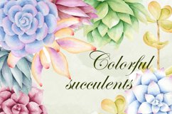 Watercolor succulent clipart Product Image 1