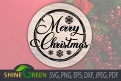 Christmas Ornament SVG - Round Sign with Snowflake Product Image 4