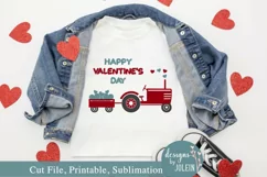Happy Valentine Tractor SVG, Sublimation, Printable Product Image 4