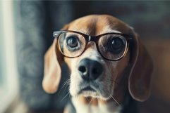 Charming Beagle wearing glasses. Generate Ai Product Image 1