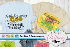 Genesis 1/1 Bible Verse SVG, DXF, EPS and PNG 4 Sublimation Product Image 1