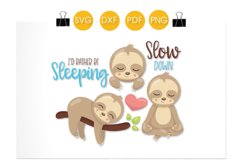 Sleeping Sloths cutting files svg, dxf, pdf, eps included - cut files for cricut and silhouette - Cutting Files SG Product Image 2