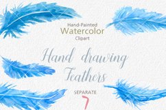 Watercolor Feathers Clipart - Watercolour Feathers, Hand Pai Product Image 2