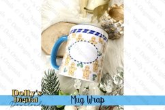 Blue Gingerbread Man Christmas Mug Wrap for Sublimation Product Image 2