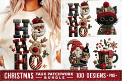 Christmas Patchwork Bundle 100 Designs PNGs Sublimation Product Image 15