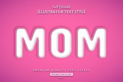 Mom Pink Embossed 3D Illustrator Text Style Effect Product Image 1