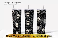 Skull and flowers tumbler,Skinny tumbler wrap design Product Image 1