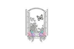 Open Window with Flowers Product Image 1