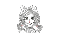 Kawaii Girl line art Product Image 1