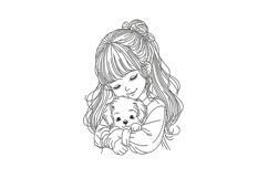 Little Girl and Puppy Product Image 1