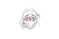 Minimal Santa Face with Red Glasses Christmas Product Image 1