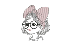 Minimal Line Art Glasses Girl Product Image 1