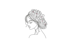 Floral Woman Line Art Product Image 1