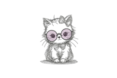 Cute Cat with Glasses Product Image 1