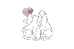 Love Couple Cats valentines Product Image 1