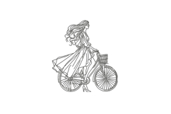 Elegant Woman Riding Bicycle Product Image 1