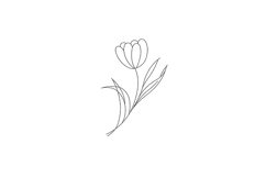 Single Flower Line Art Botanical Product Image 1
