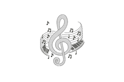 Piano with Treble Clef Product Image 1