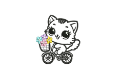 Cute Cat on Bicycle Product Image 1