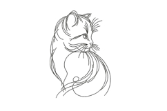 Minimalist Cat Line Art Product Image 1