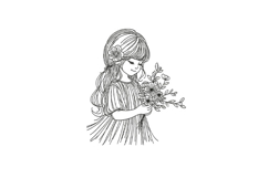 Little Girl with Flowers Product Image 1