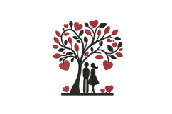 Couple Under Heart Tree Valentines Product Image 1