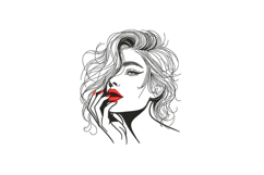 Woman with Red Lips Product Image 1